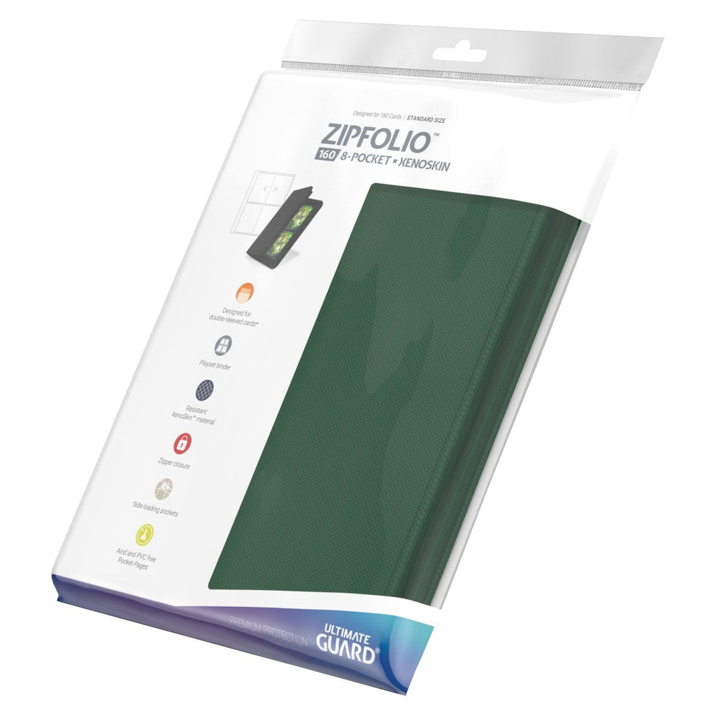 Produktbild Ultimate Guard Zipfolio 160 8-Pocket Xenoskin - Grön