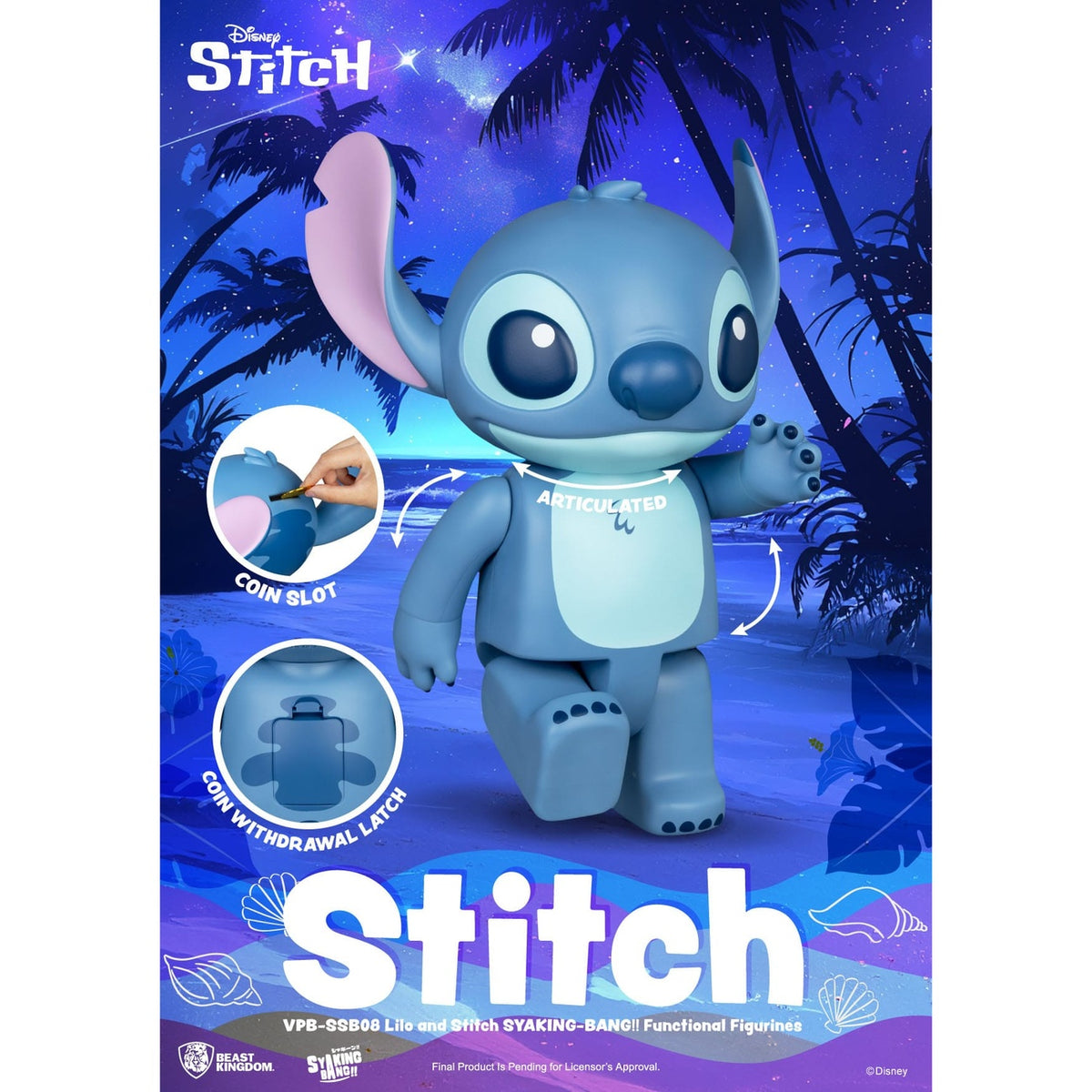 Produktbild Lilo & Stitch Syaking Bang vinylsparbössa Stitch 30 cm