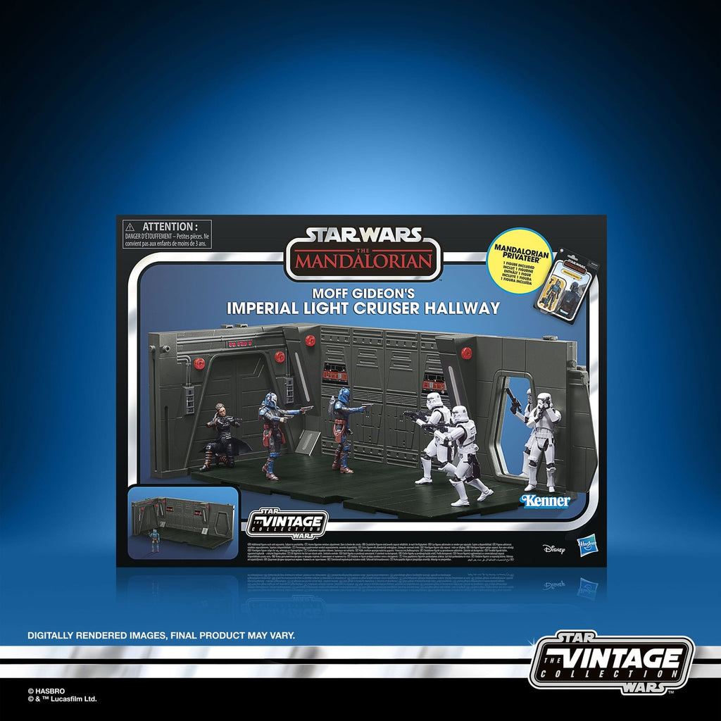 Produktbild Star Wars: The Mandalorian Vintage Collection Moff Gideons Imperial Light Cruiser Hallway med Mandalorian Privateer Act