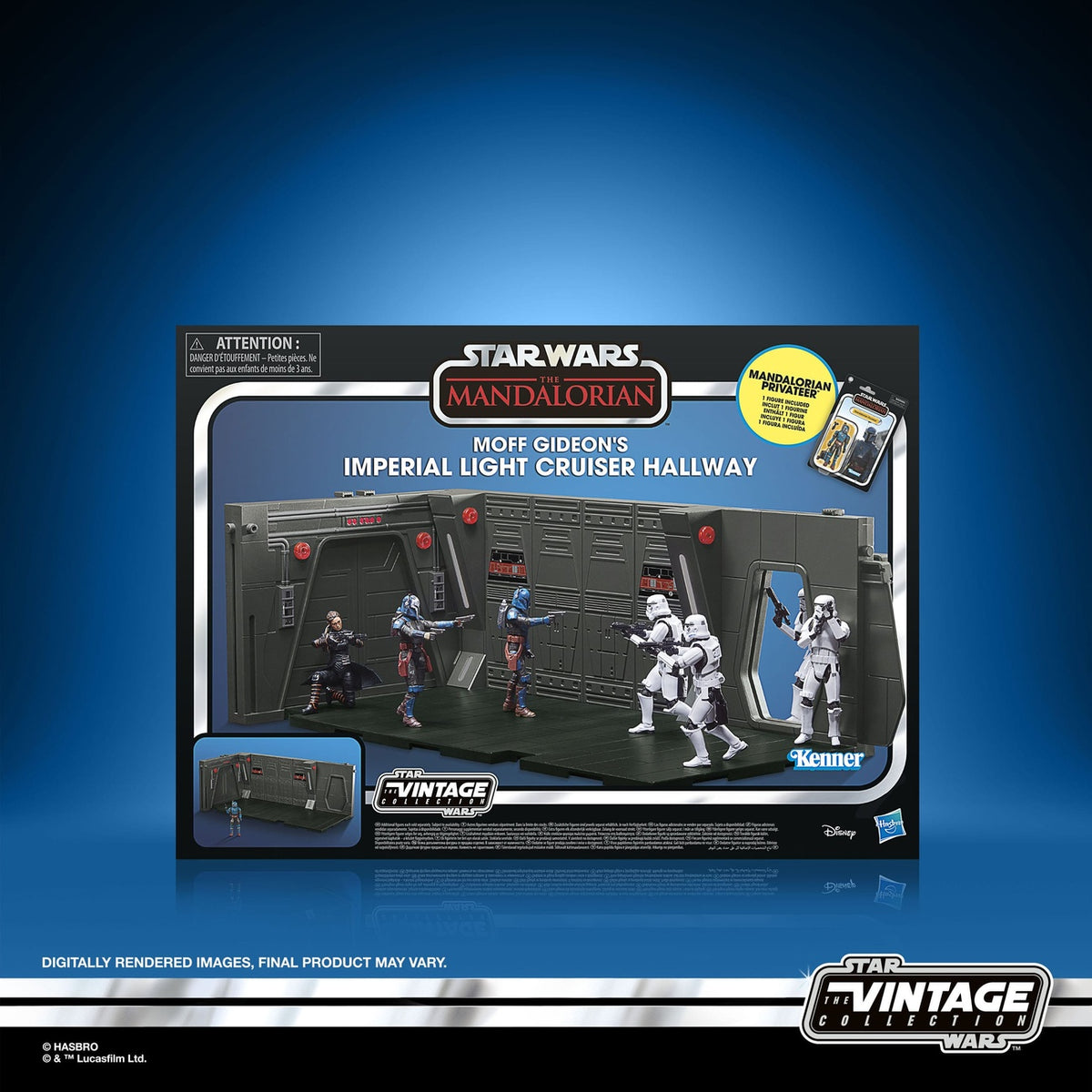 Produktbild Star Wars: The Mandalorian Vintage Collection Moff Gideons Imperial Light Cruiser Hallway med Mandalorian Privateer Act