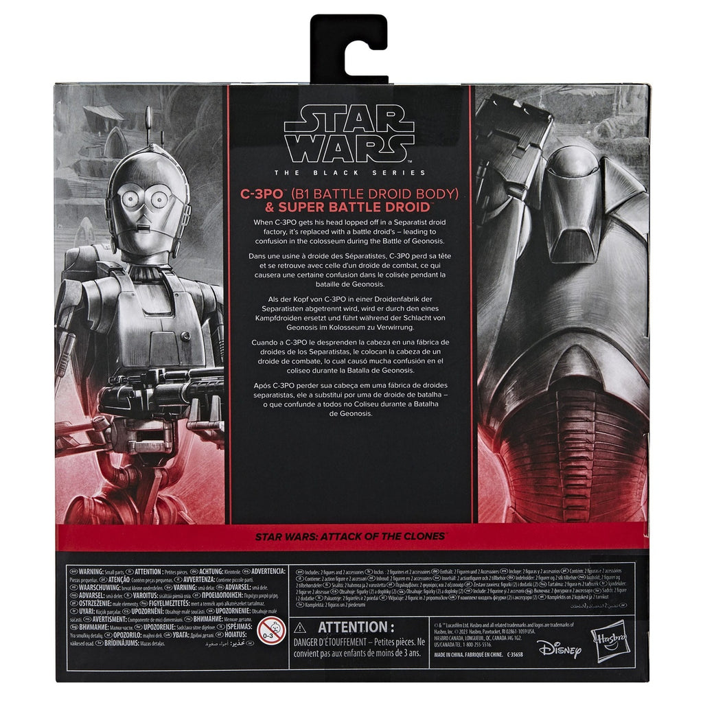 Produktbild Star Wars Episod II Black Series 2-pack actionfigurer C-3PO (B1 Battle Droid-kropp) & Super Battle Droid 15 cm