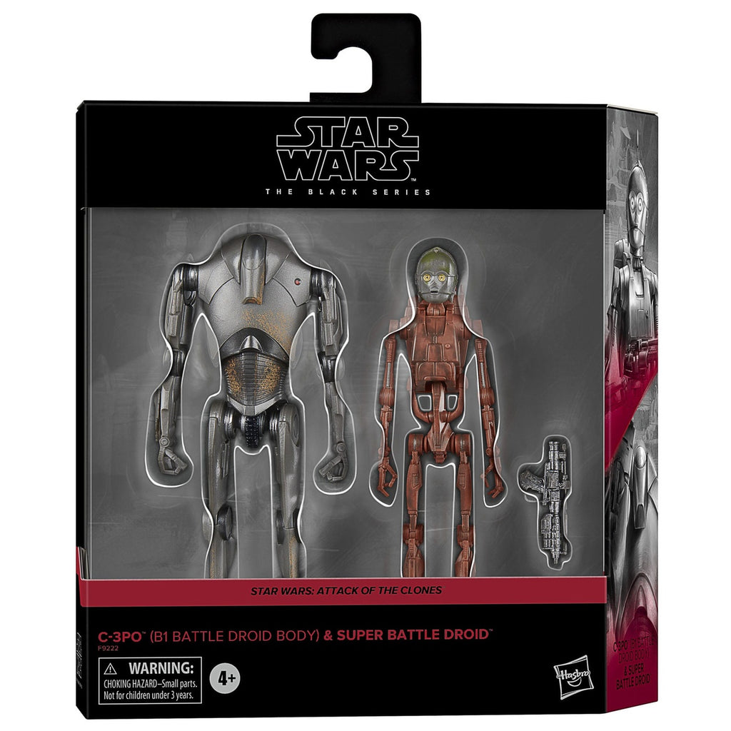 Produktbild Star Wars Episod II Black Series 2-pack actionfigurer C-3PO (B1 Battle Droid-kropp) & Super Battle Droid 15 cm