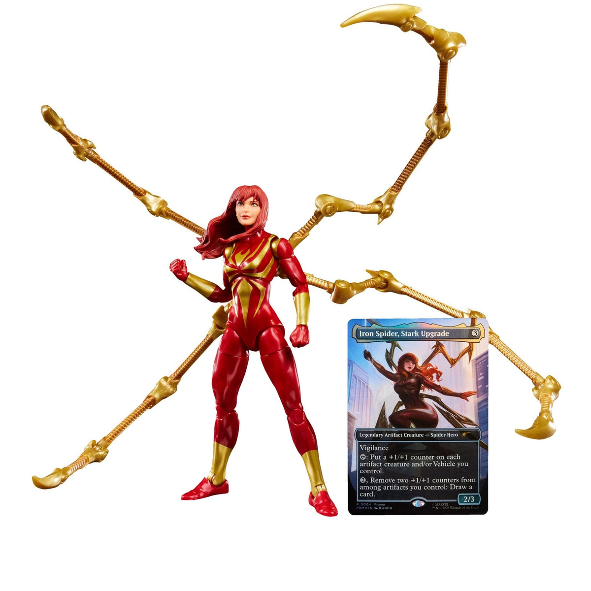 Produktbild Marvel Legends Magic: The Gathering actionfigur Mary Jane Watson (Iron Spider) (med exklusivt foil-kort) 15 cm