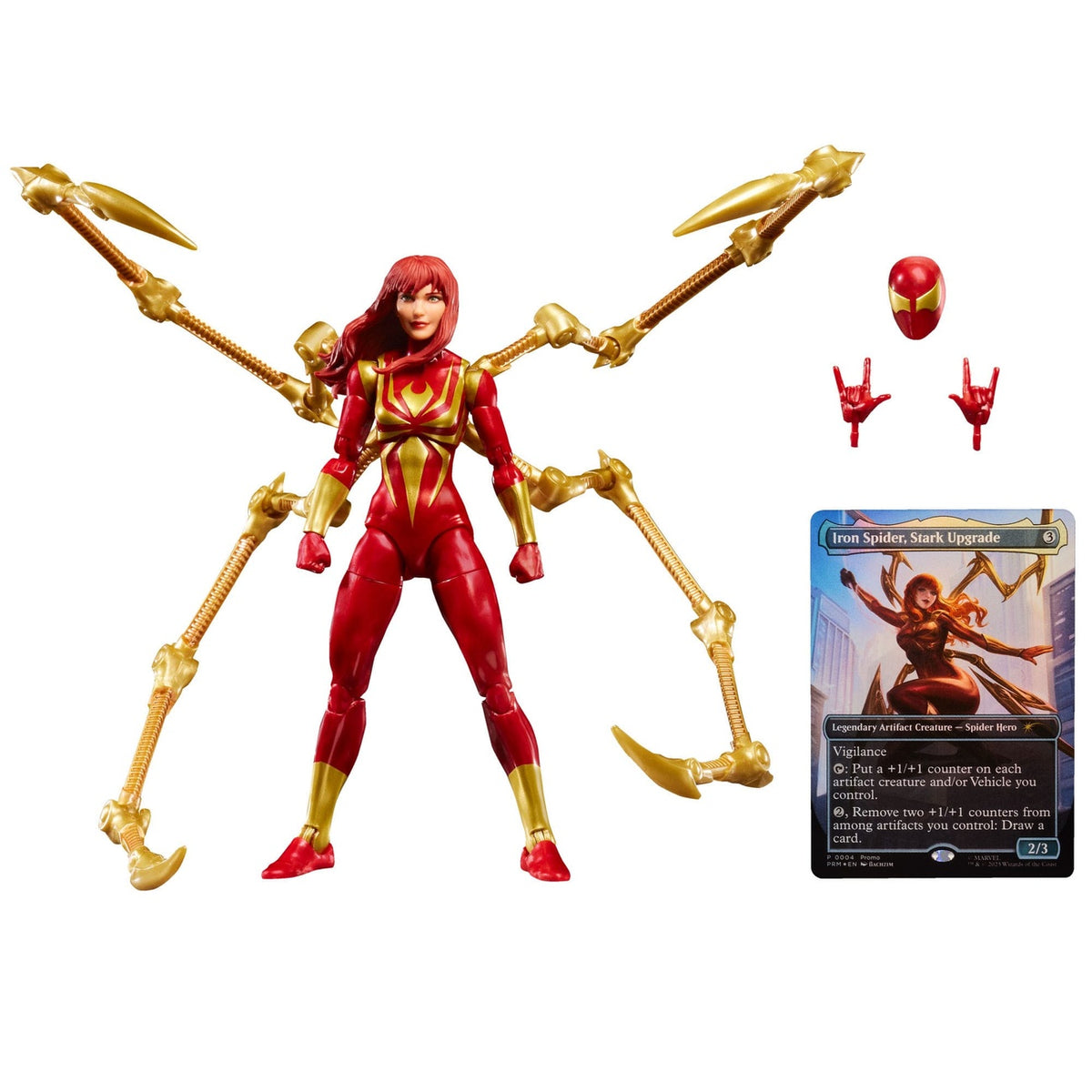 Produktbild Marvel Legends Magic: The Gathering actionfigur Mary Jane Watson (Iron Spider) (med exklusivt foil-kort) 15 cm