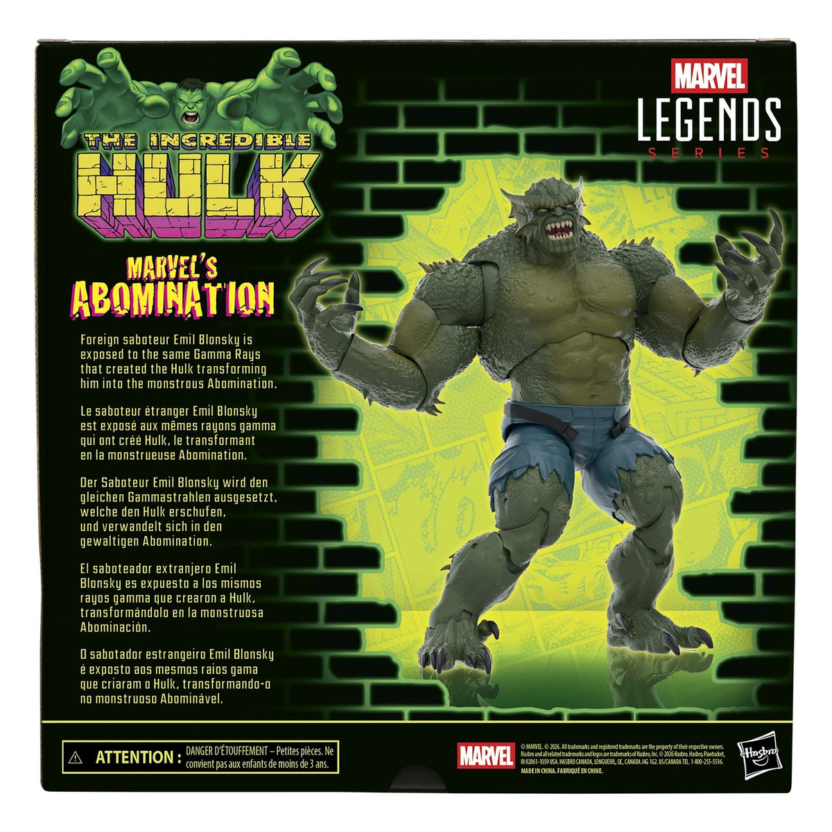 Produktbild The Incredible Hulk Marvel Legends actionfigur Marvel's Abomination 15 cm