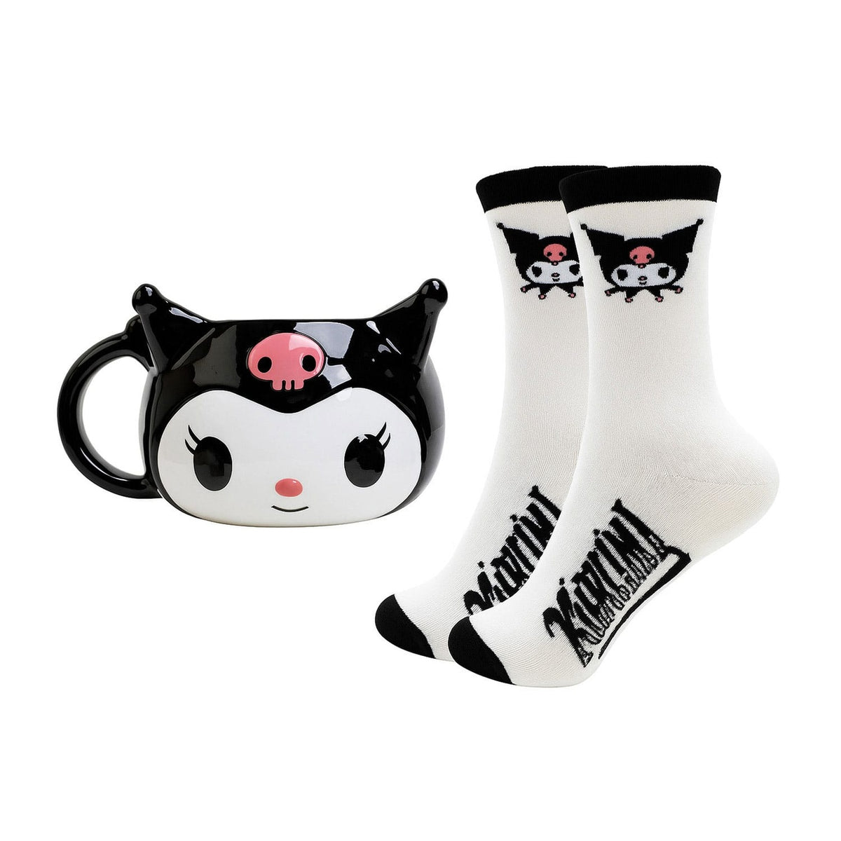 Produktbild Sanrio Set 3D-mugg och Strumpor Kuromi