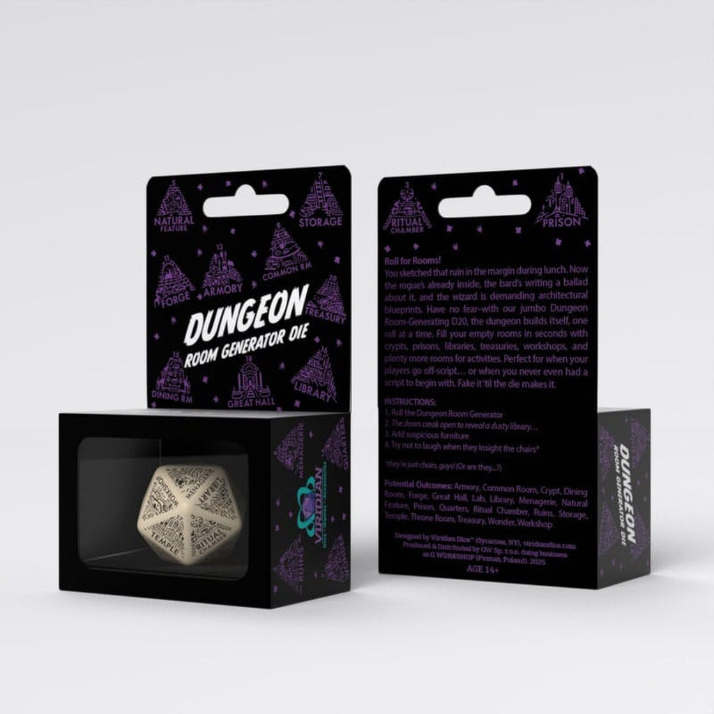 Produktbild Viridian Tärning Jumbo Tärning Dungeon Room Generator D20 Beige
