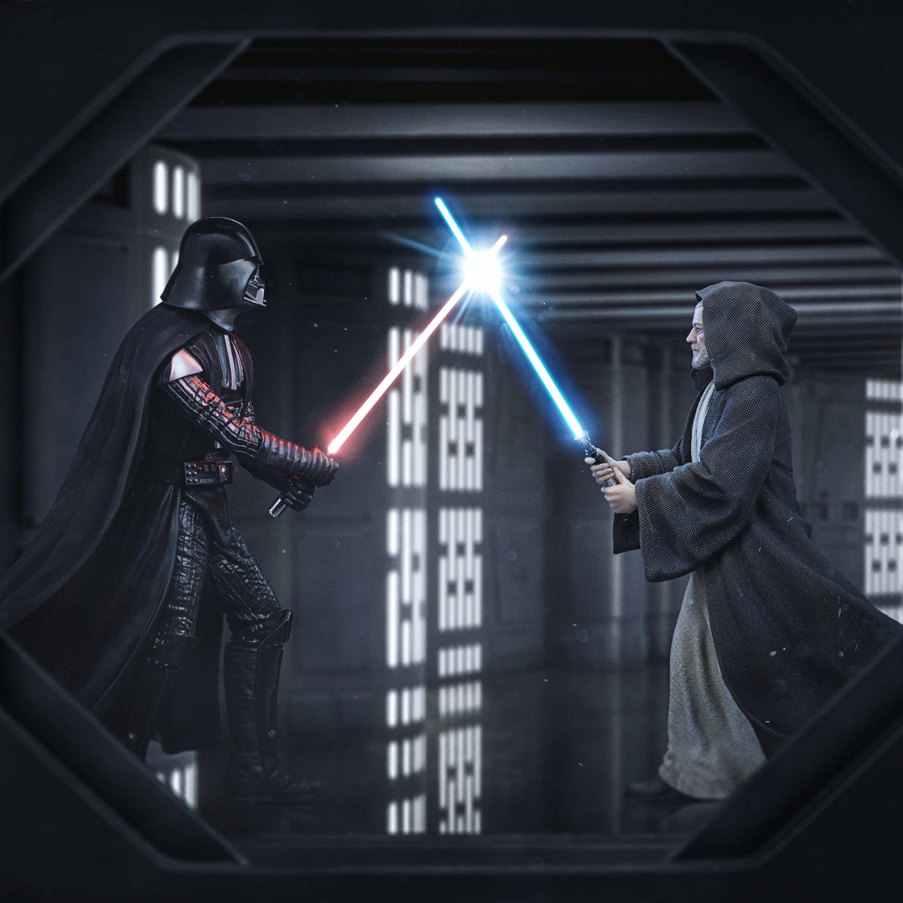 Produktbild Star Wars Deluxe Art Scale Staty 1/10 Darth Vader vs Obi-Wan Kenobi (CCXP Exclusive 2025) 24 cm