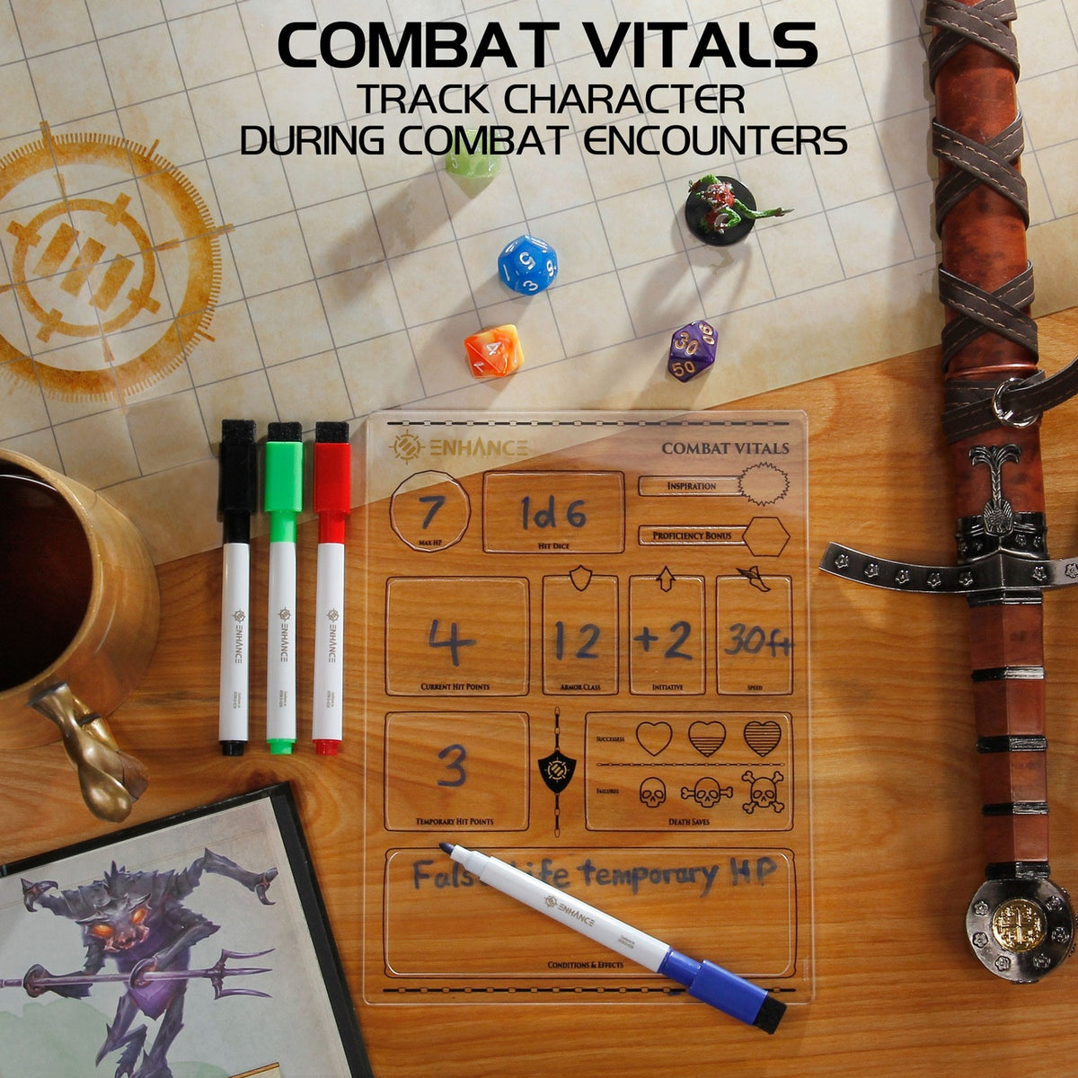 Produktbild Enhance RPG Series akryl-karaktärsblad set *Engelsk version*