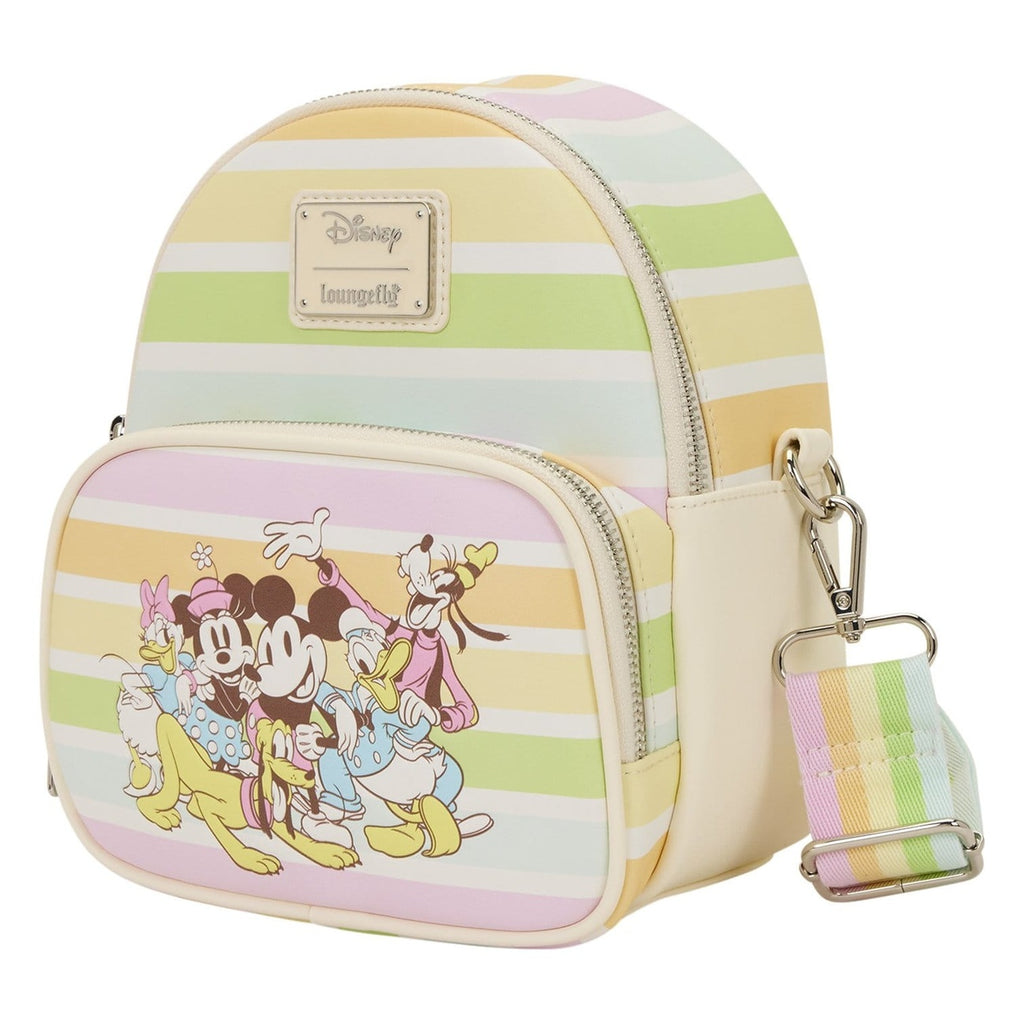Produktbild Disney by Loungefly axelremsväska Mickey and Friends Rainbow Stripes
