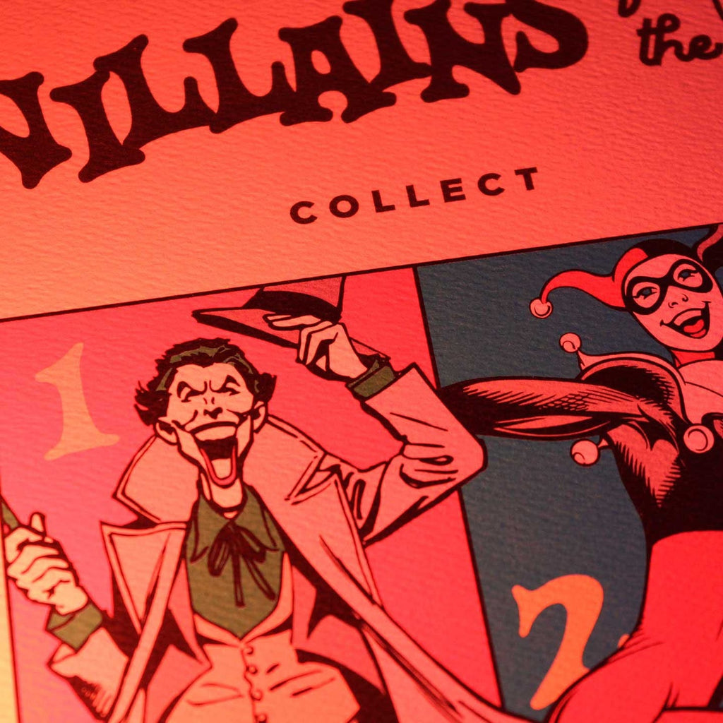 Produktbild DC Comics konsttryck 90th Anniversary Villains Limited Edition 42 x 30 cm