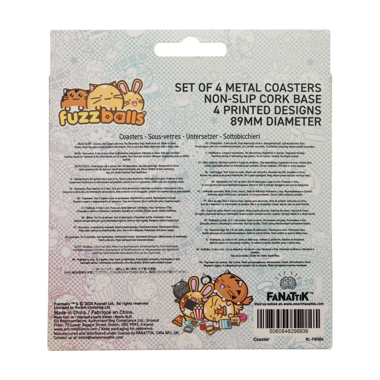 Produktbild Fuzzballs Glasunderlägg – 4-pack