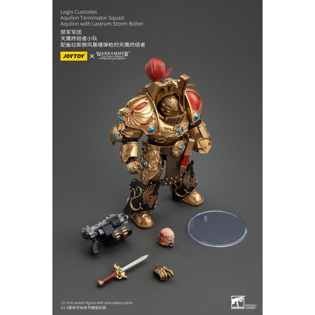 Produktbild Warhammer The Horus Heresy actionfigur 1/18 Legio Custodes Aquilon Terminator Squad Aquilon med Lastrum Storm Bolter 14