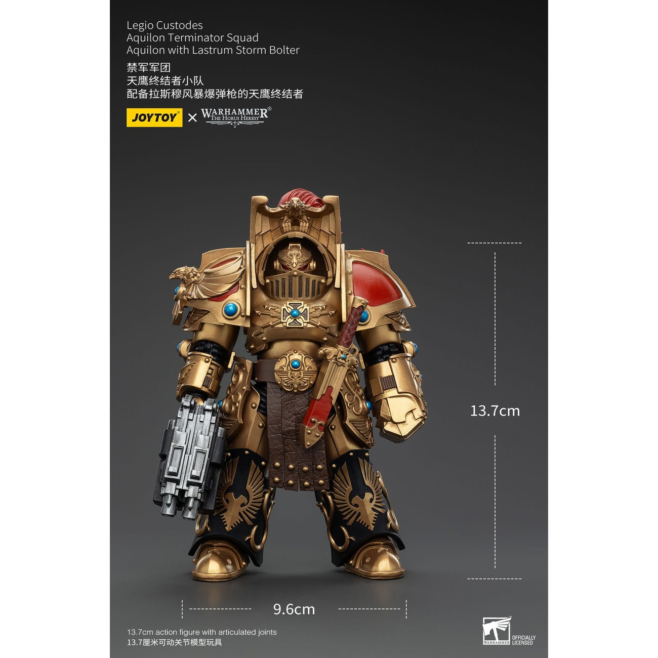 Produktbild Warhammer The Horus Heresy actionfigur 1/18 Legio Custodes Aquilon Terminator Squad Aquilon med Lastrum Storm Bolter 14