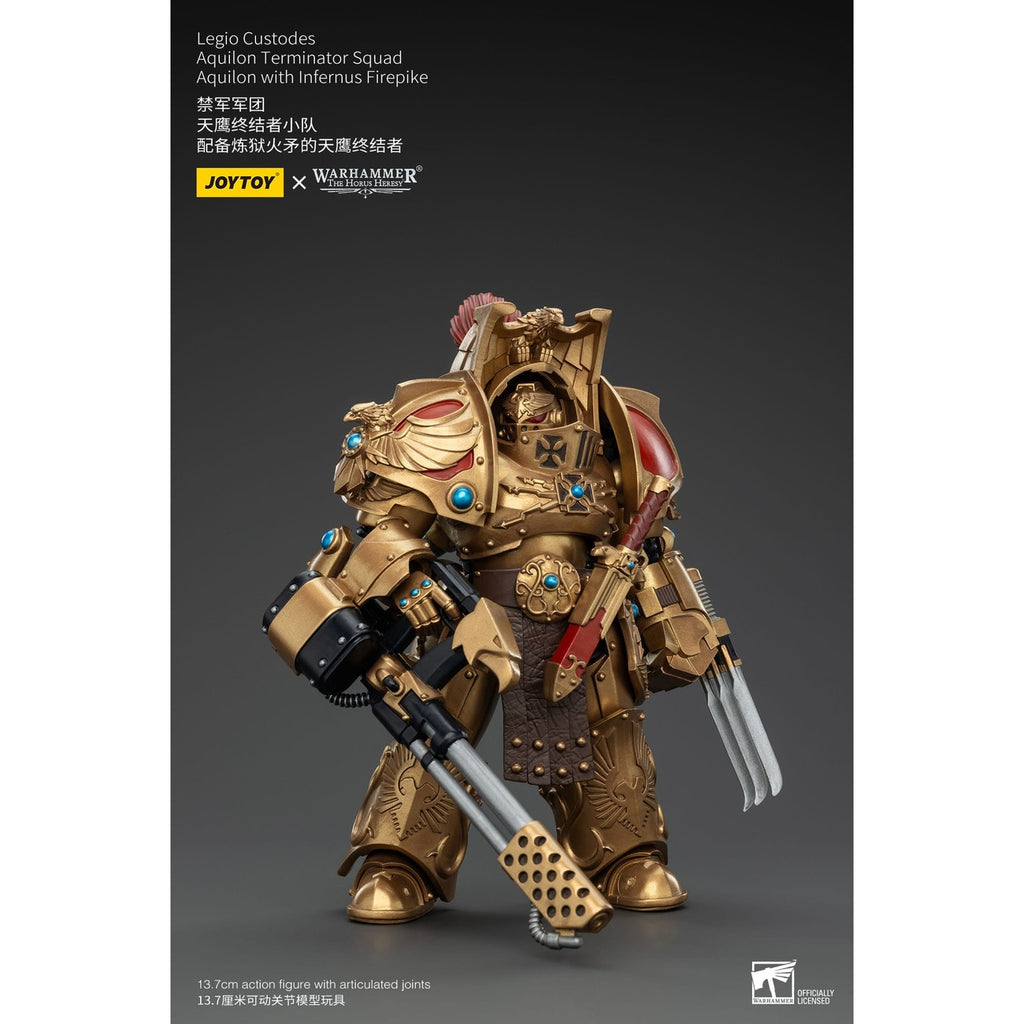 Produktbild Warhammer The Horus Heresy Actionfigur 1/18 Legio Custodes Aquilon Terminator Squad Aquilon med Infernus Firepike 14 cm