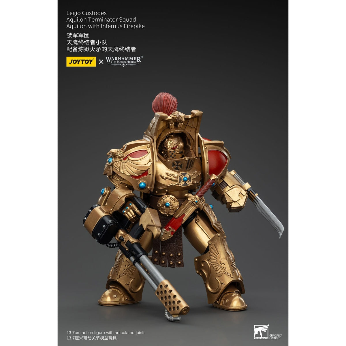 Produktbild Warhammer The Horus Heresy Actionfigur 1/18 Legio Custodes Aquilon Terminator Squad Aquilon med Infernus Firepike 14 cm