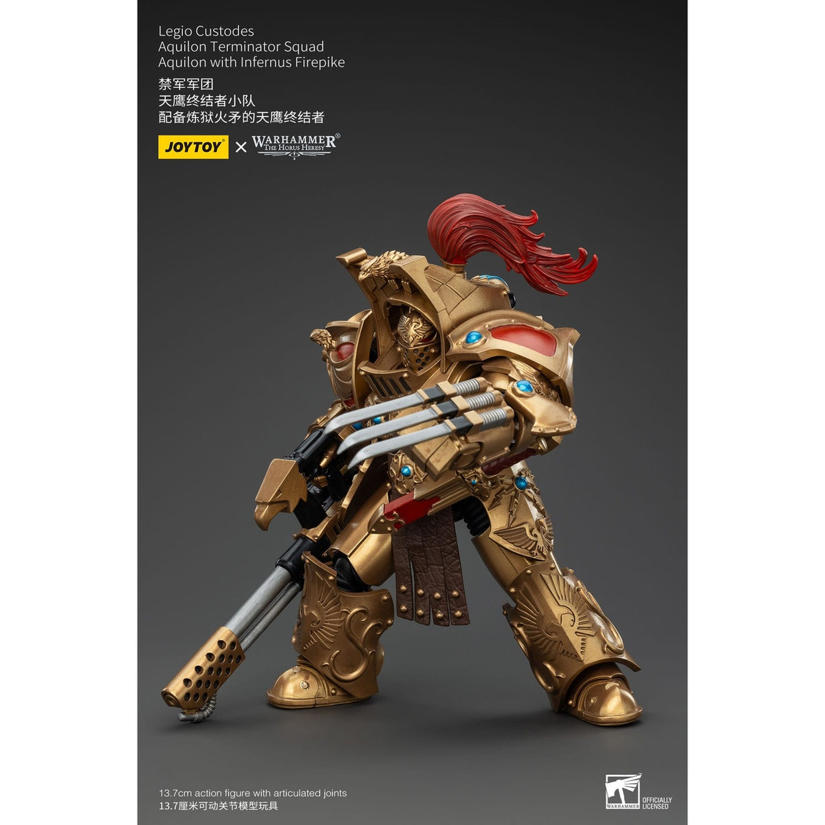 Produktbild Warhammer The Horus Heresy Actionfigur 1/18 Legio Custodes Aquilon Terminator Squad Aquilon med Infernus Firepike 14 cm