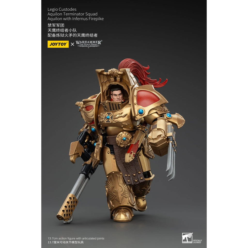 Produktbild Warhammer The Horus Heresy Actionfigur 1/18 Legio Custodes Aquilon Terminator Squad Aquilon med Infernus Firepike 14 cm
