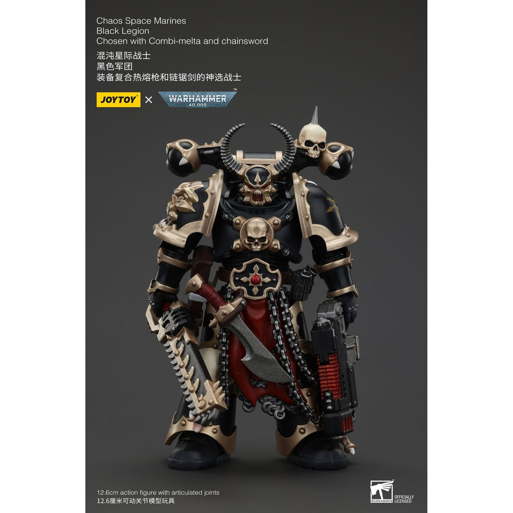 Produktbild Warhammer 40k Actionfigur Chaos Space Marines Black Legion Chosen med Combi-melta och Chainsword 20 cm