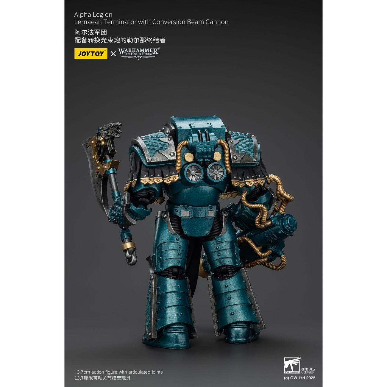 Produktbild Warhammer The Horus Heresy actionfigur Alpha Legion Lernaean Terminator med Conversion Beam Cannon 20 cm