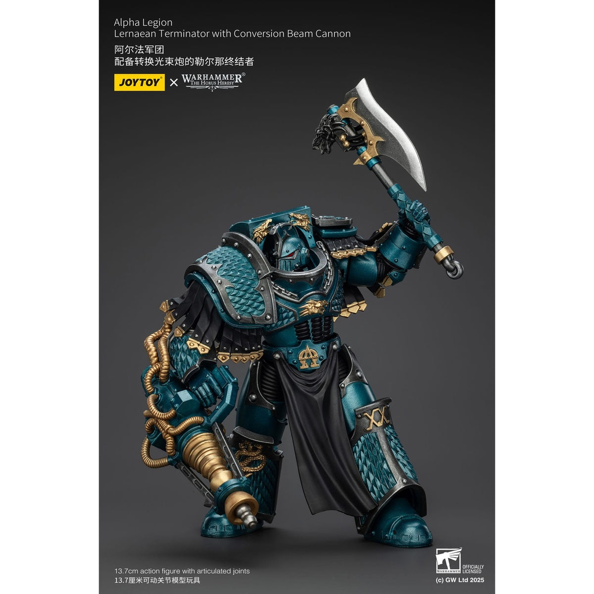 Produktbild Warhammer The Horus Heresy actionfigur Alpha Legion Lernaean Terminator med Conversion Beam Cannon 20 cm