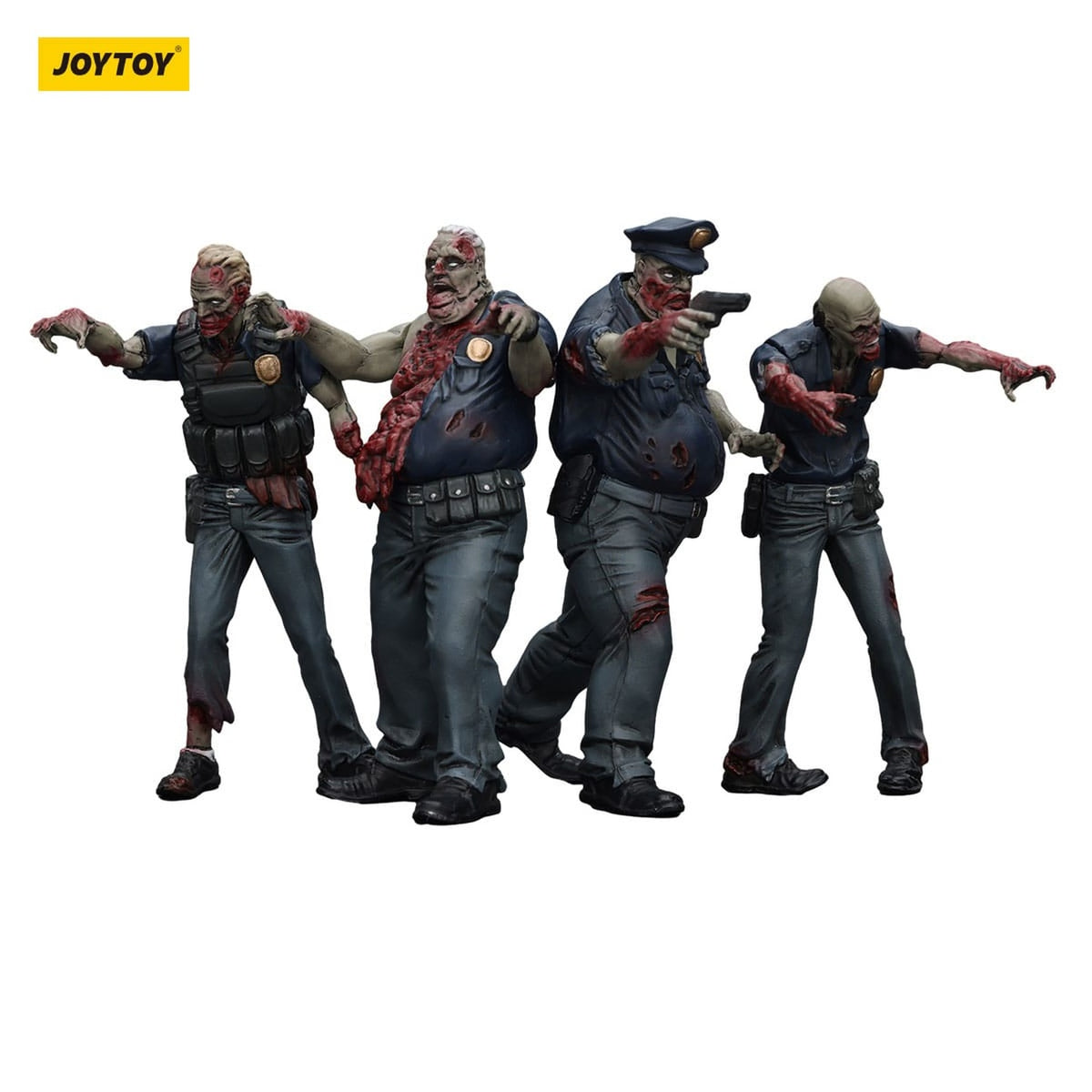 Produktbild Zombie Dark Source actionfigurer 4-pack Police (Male) 8 cm