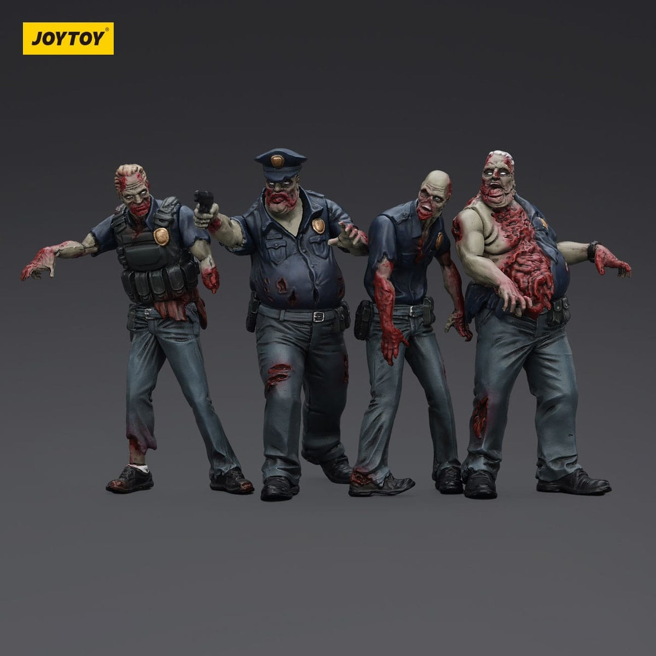 Produktbild Zombie Dark Source actionfigurer 4-pack Police (Male) 8 cm