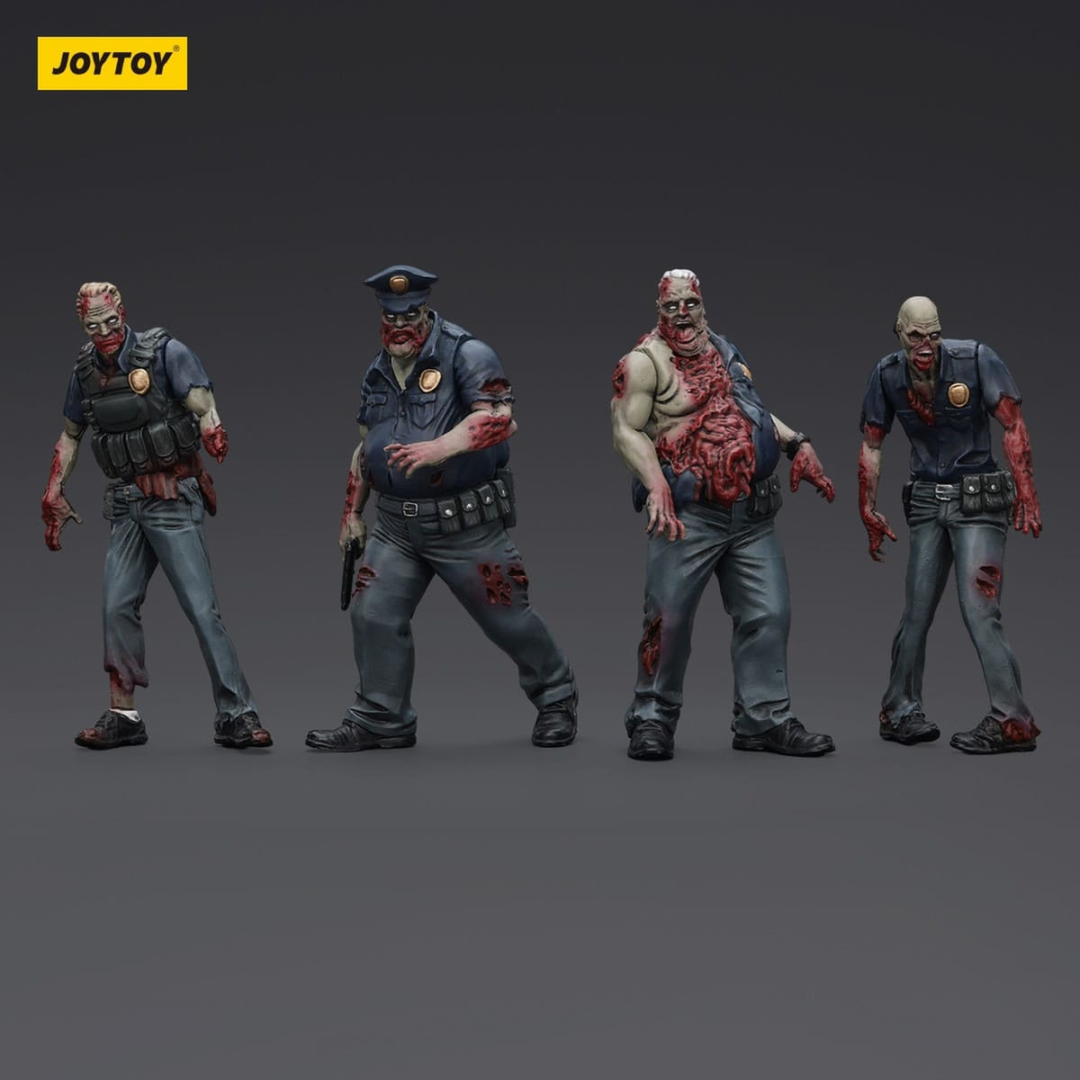 Produktbild Zombie Dark Source actionfigurer 4-pack Police (Male) 8 cm