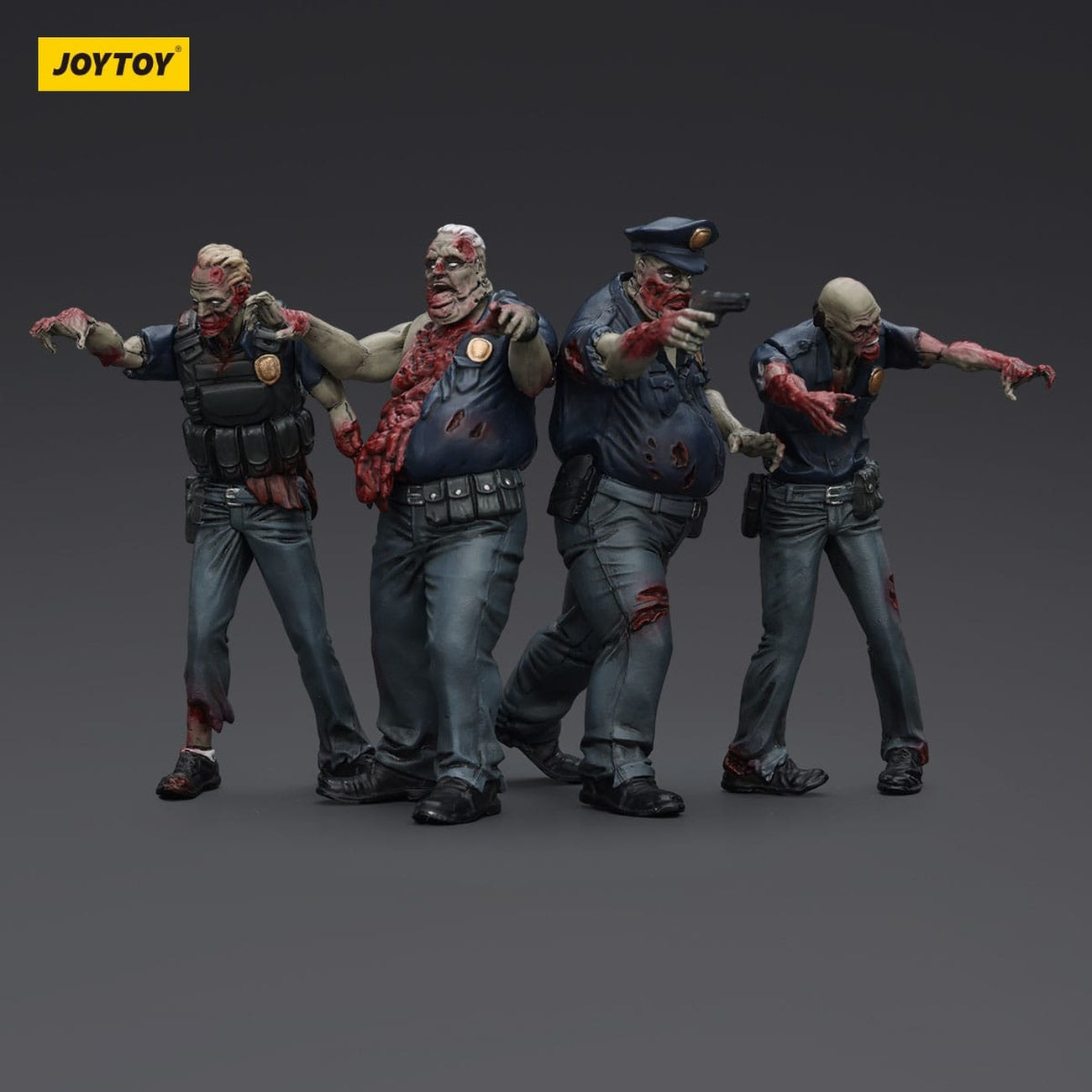 Produktbild Zombie Dark Source actionfigurer 4-pack Police (Male) 8 cm