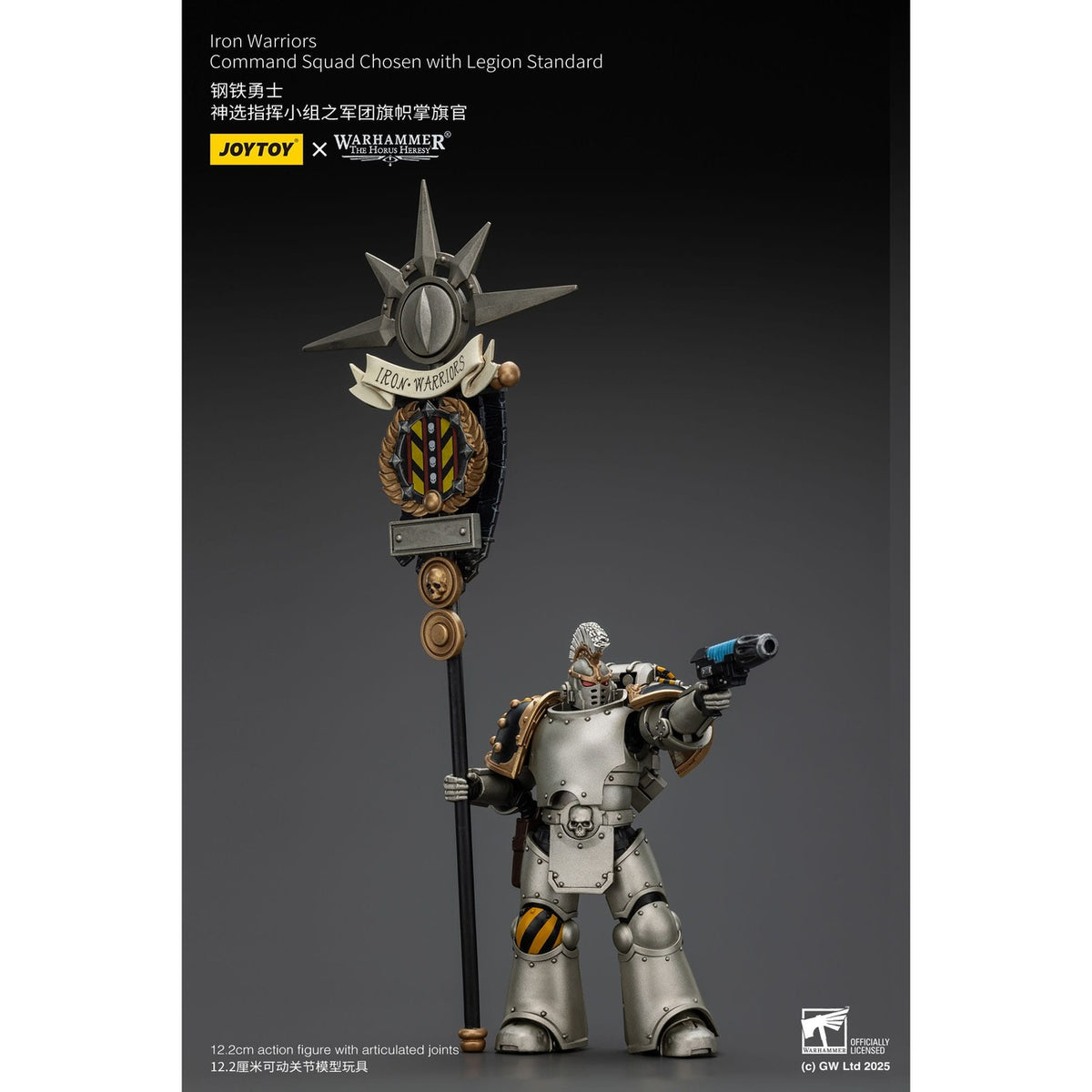Produktbild Warhammer The Horus Heresy Actionfigur 1/18 Iron Warriors Command Squad Chosen med Legion Standard 12 cm
