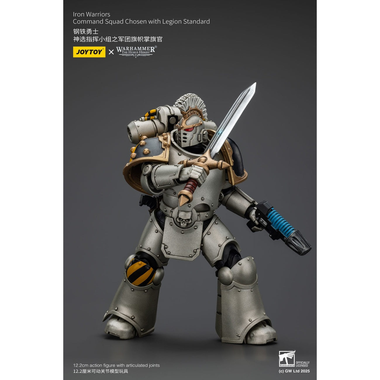 Produktbild Warhammer The Horus Heresy Actionfigur 1/18 Iron Warriors Command Squad Chosen med Legion Standard 12 cm