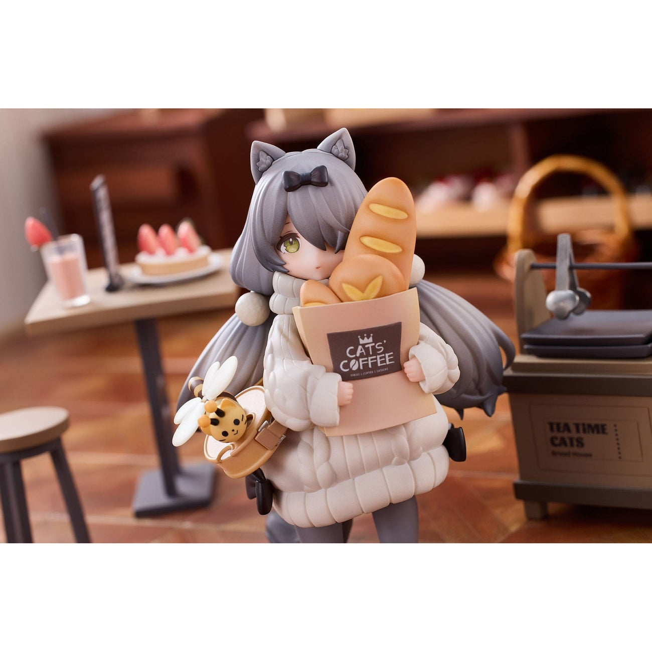 Produktbild Decorated Life Collection PVC-staty Ett Tea Time Cats - Cat Town Bakery Staff & Customer Set 12 cm