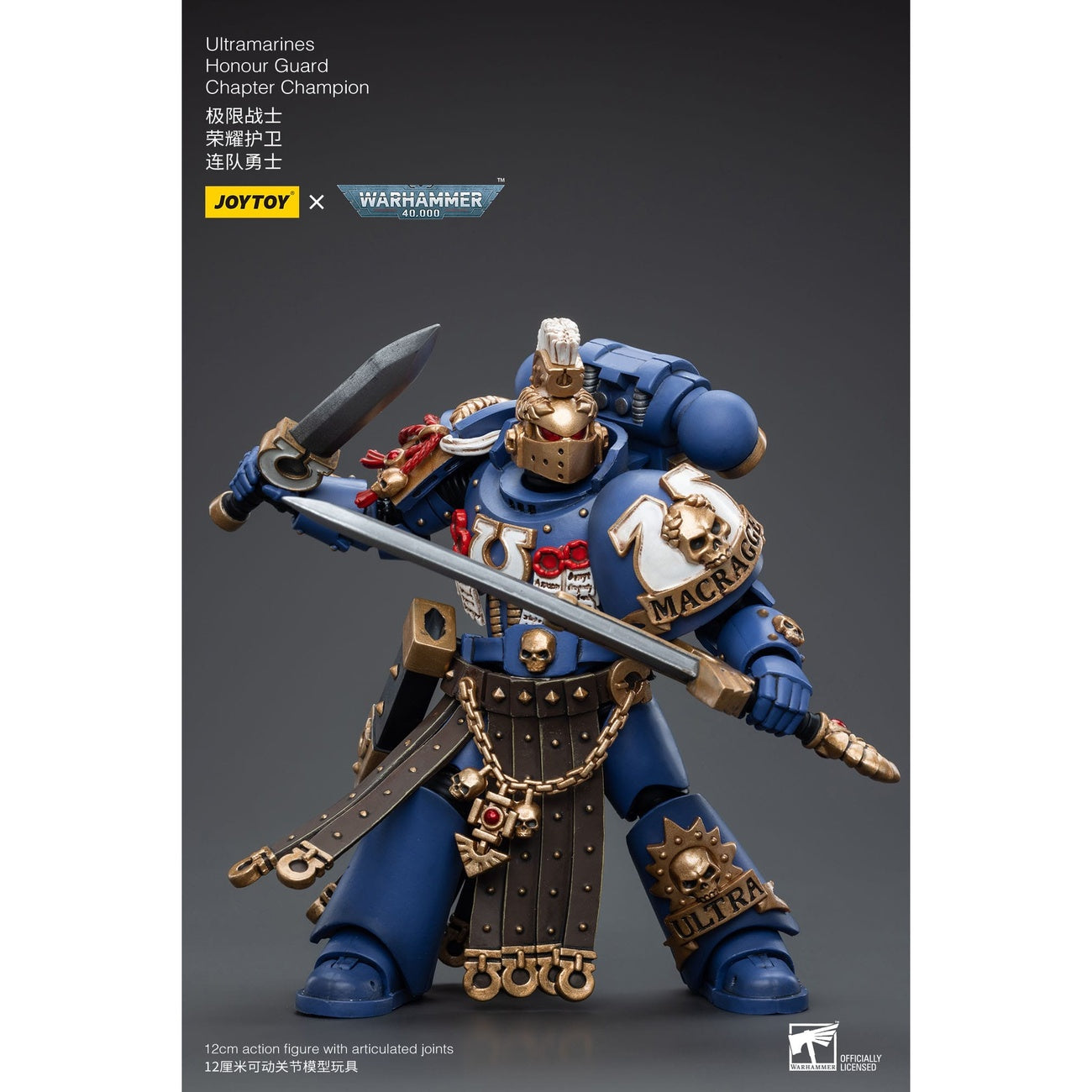 Produktbild Warhammer 40k actionfigur 1/18 Ultramarines Honour Guard Chapter Champion 12 cm