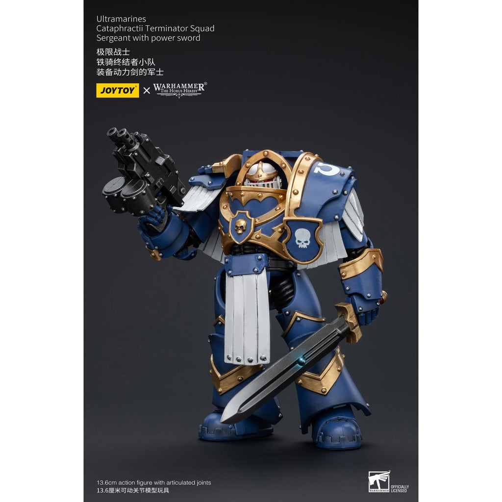 Produktbild Warhammer The Horus Heresy Actionfigur 1/18 Ultramarines Cataphractii Terminator Squad Sergeant with Power Sword 14 cm