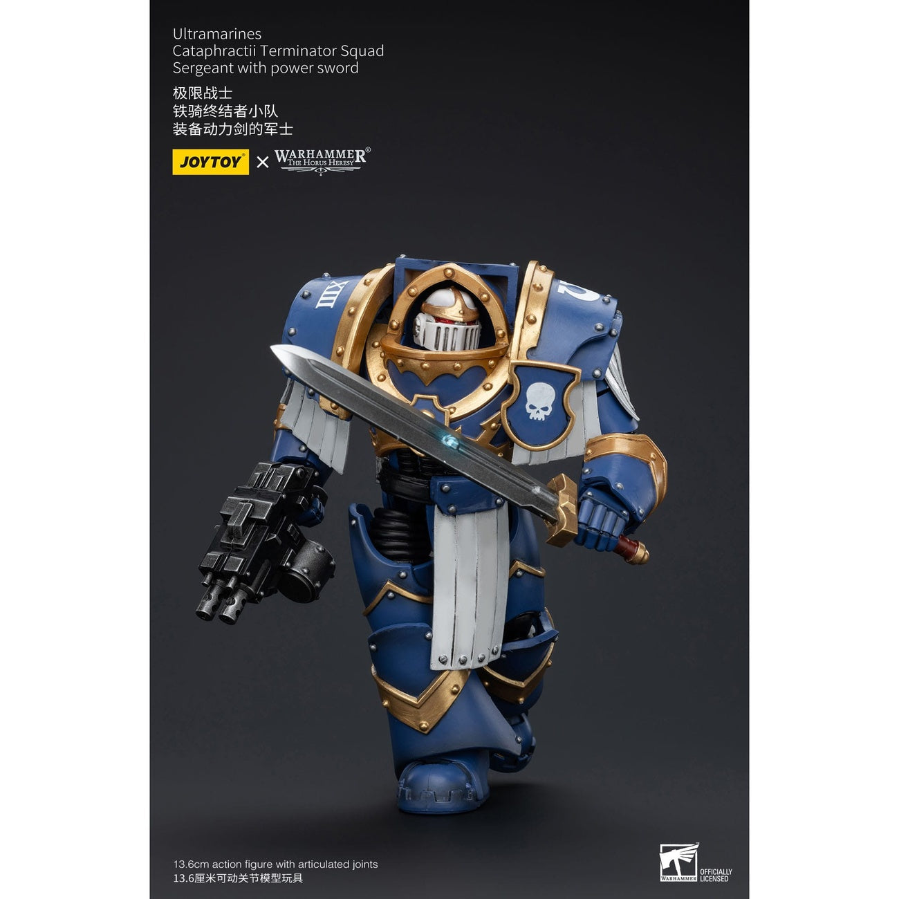 Produktbild Warhammer The Horus Heresy Actionfigur 1/18 Ultramarines Cataphractii Terminator Squad Sergeant with Power Sword 14 cm