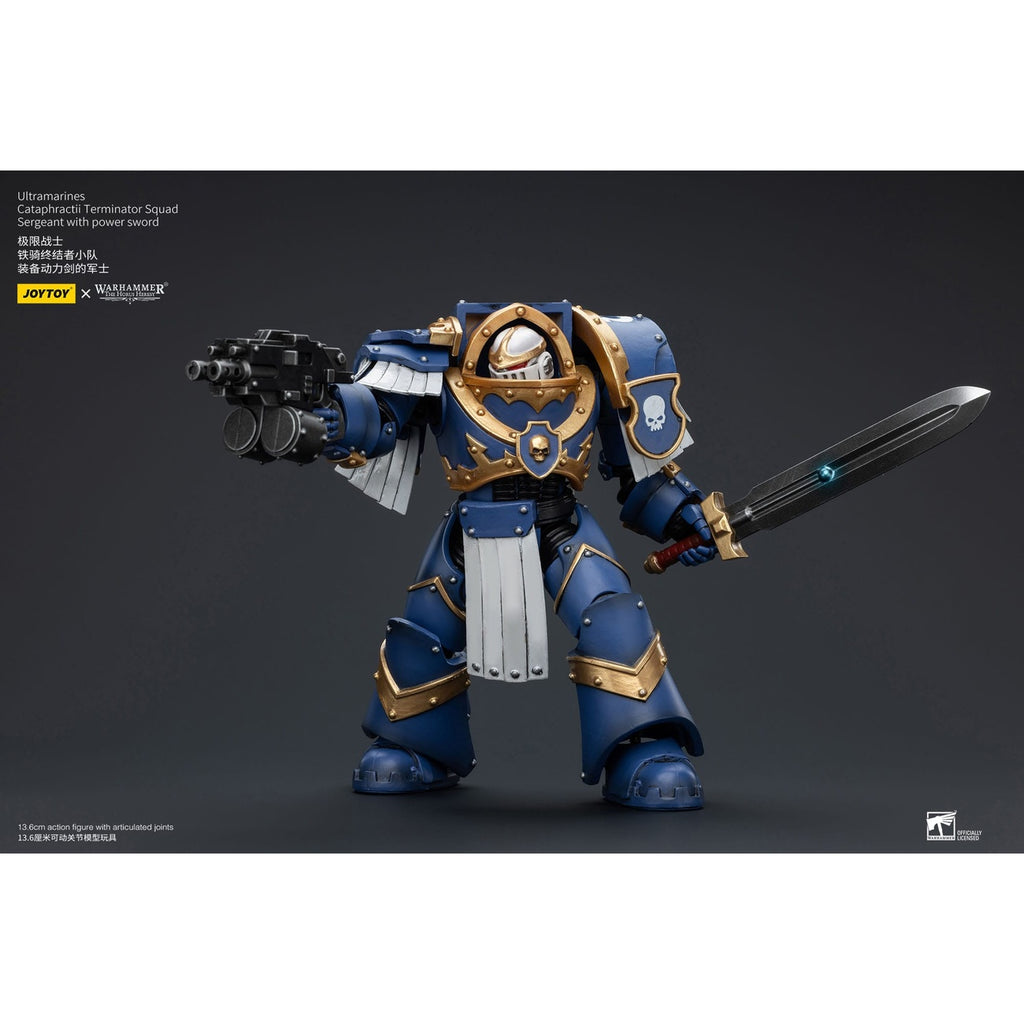 Produktbild Warhammer The Horus Heresy Actionfigur 1/18 Ultramarines Cataphractii Terminator Squad Sergeant with Power Sword 14 cm