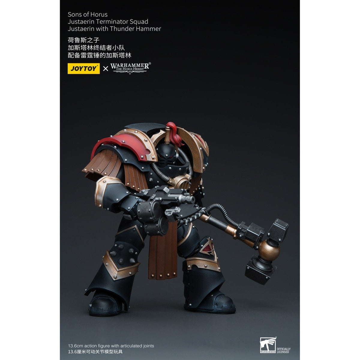 Produktbild Warhammer The Horus Heresy actionfigur 1/18 Sons of Horus Justaerin Terminator Squad Justaerin med Thunder Hammer 12 cm