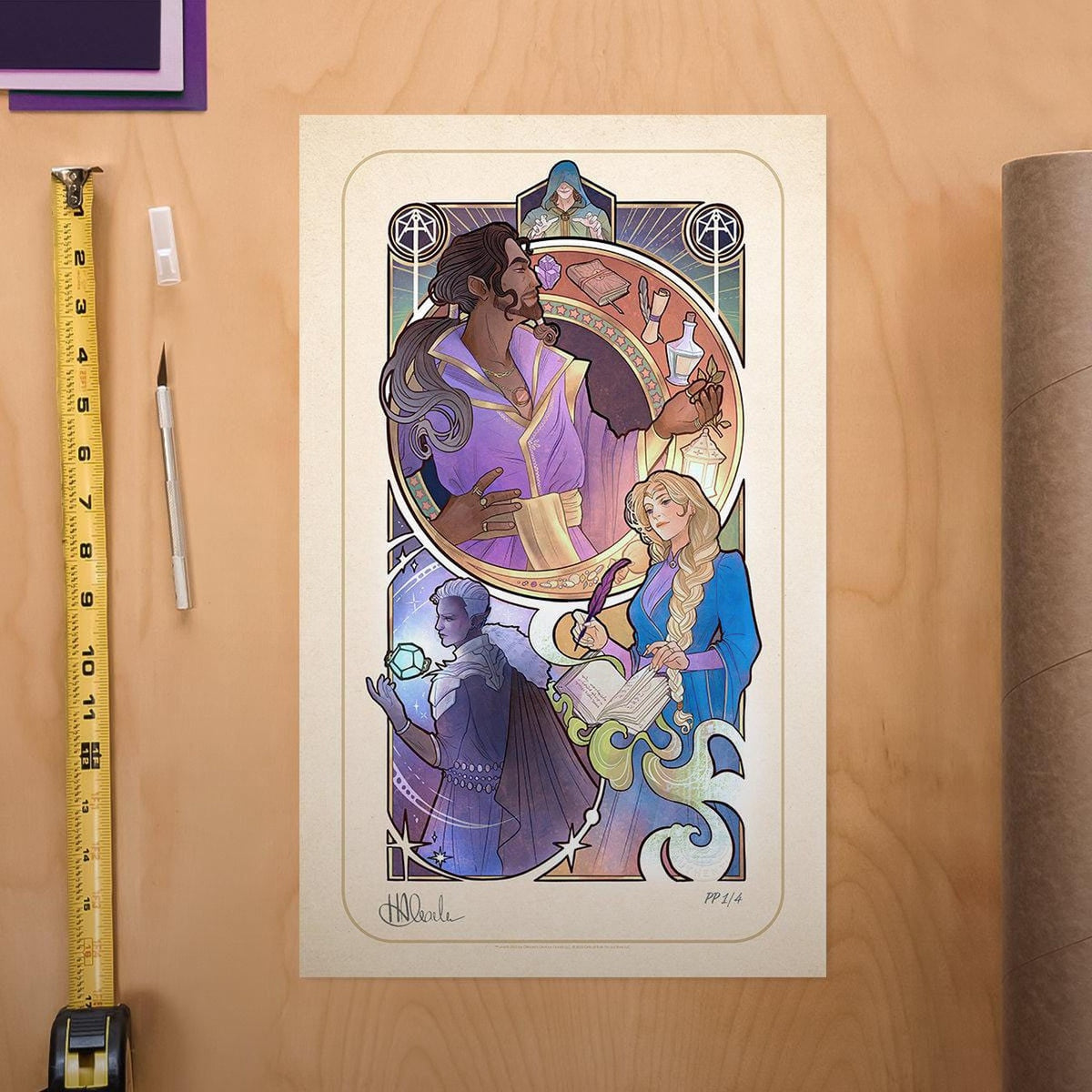 Produktbild Critical Role Konsttryck Matthew Mercer: 10th Anniversary Art Nouveau Illustrations 46 x 28 cm – utan ram