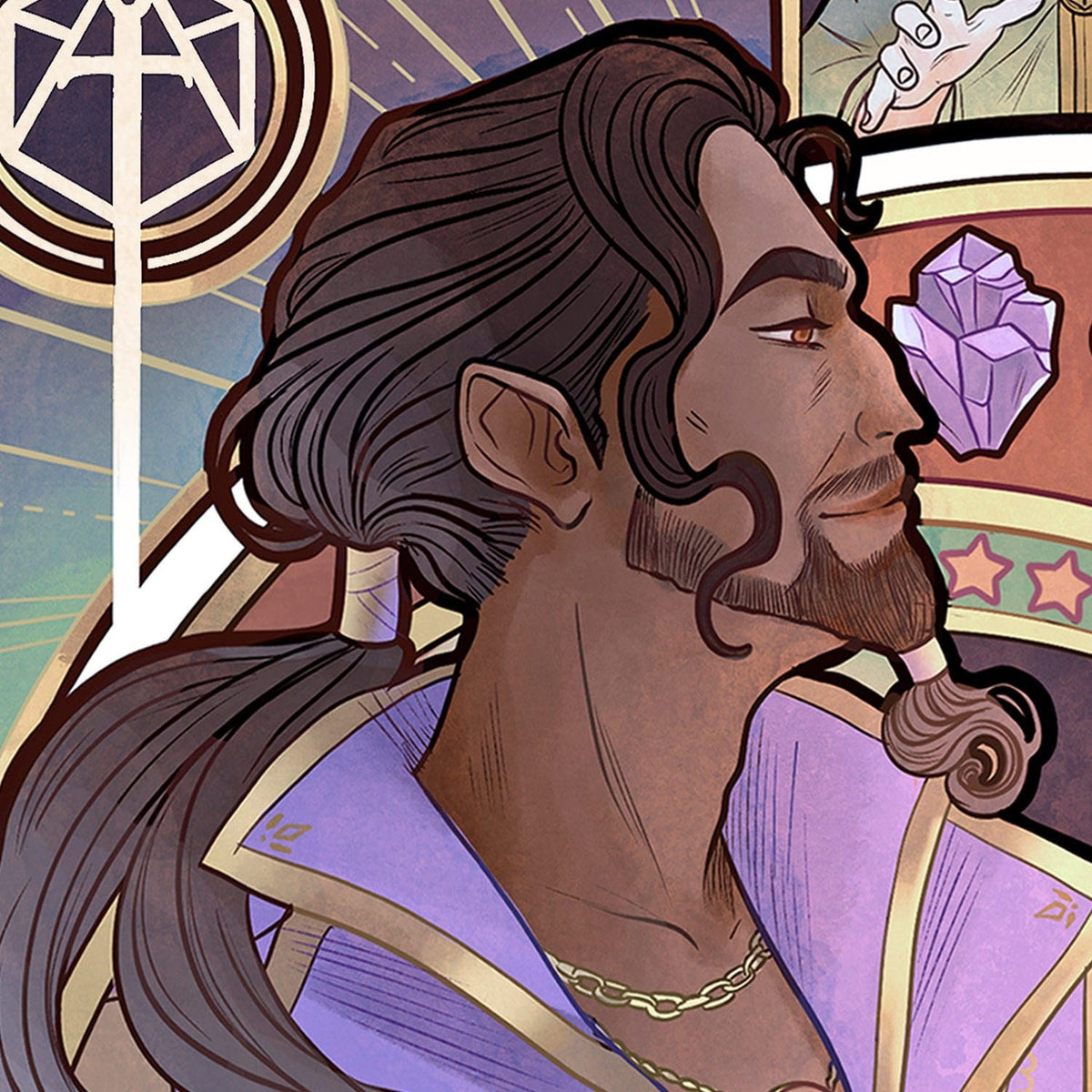Produktbild Critical Role Konsttryck Matthew Mercer: 10th Anniversary Art Nouveau Illustrations 46 x 28 cm – utan ram