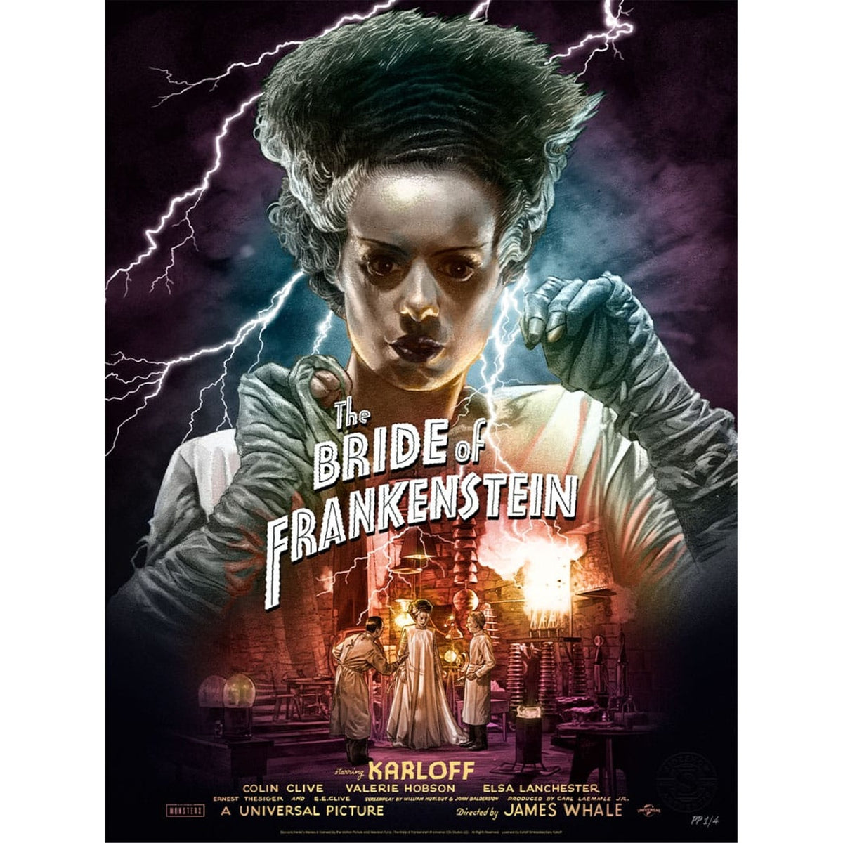 Produktbild Frankensteins Brud konsttryck Bride of Frankenstein (Color Variant) av Ruiz Burgos 61 x 46 cm – utan ram