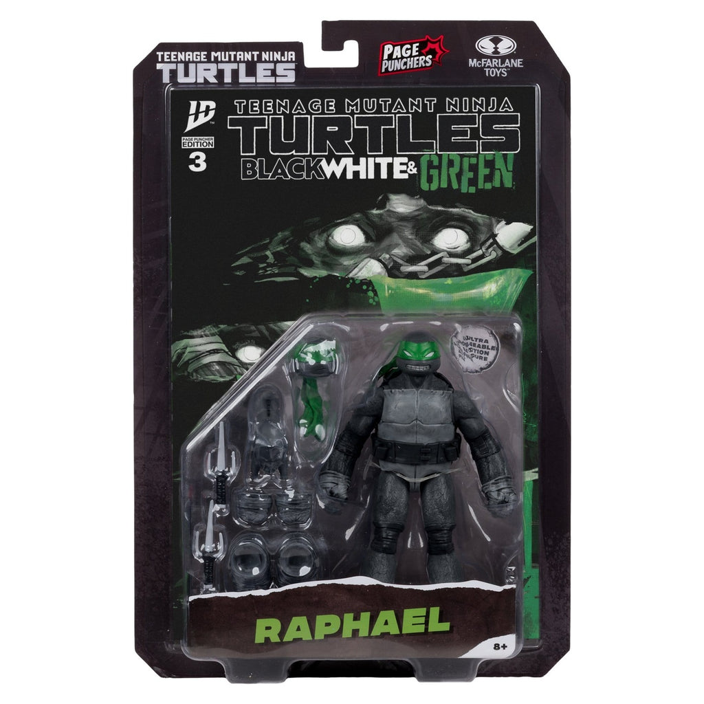 Produktbild Teenage Mutant Ninja Turtles Page Punchers actionfigur Raphael (Black White & Green) (Red Platinum Edition) 13 cm