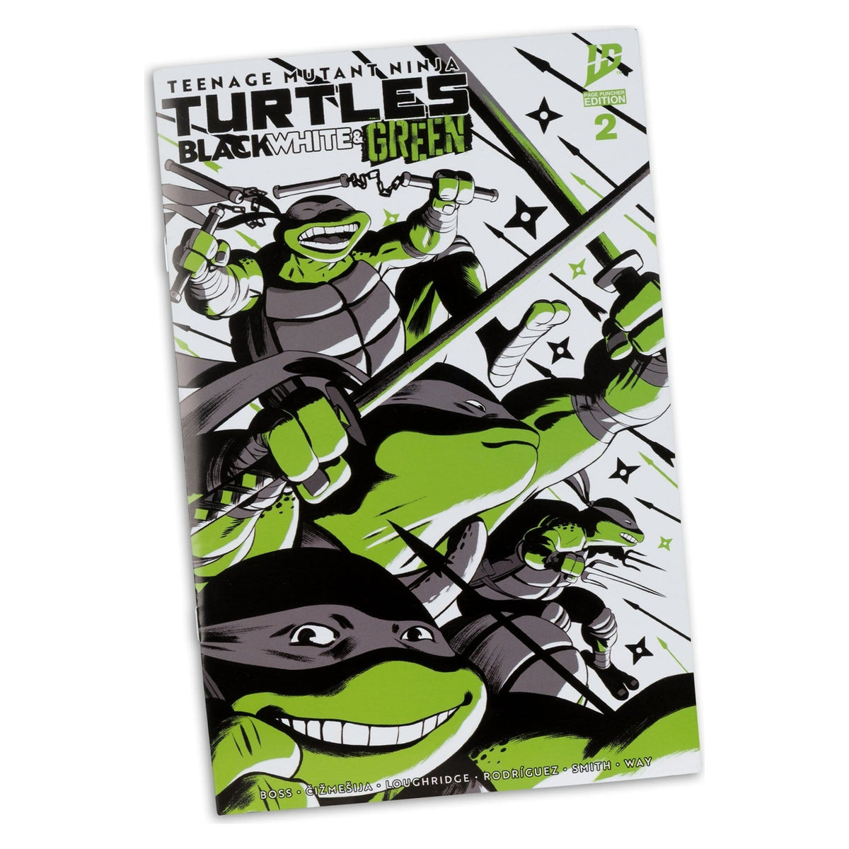 Produktbild Teenage Mutant Ninja Turtles Page Punchers actionfigur Michelangelo (Black White & Green) (Red Platinum Edition) 13 cm