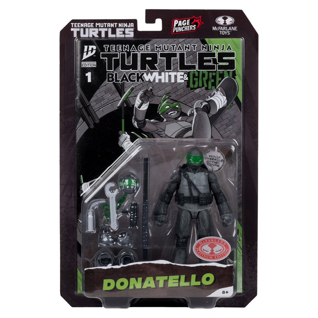 Produktbild Teenage Mutant Ninja Turtles Page Punchers actionfigur Donatello (Black White & Green) (Red Platinum Edition) 13 cm