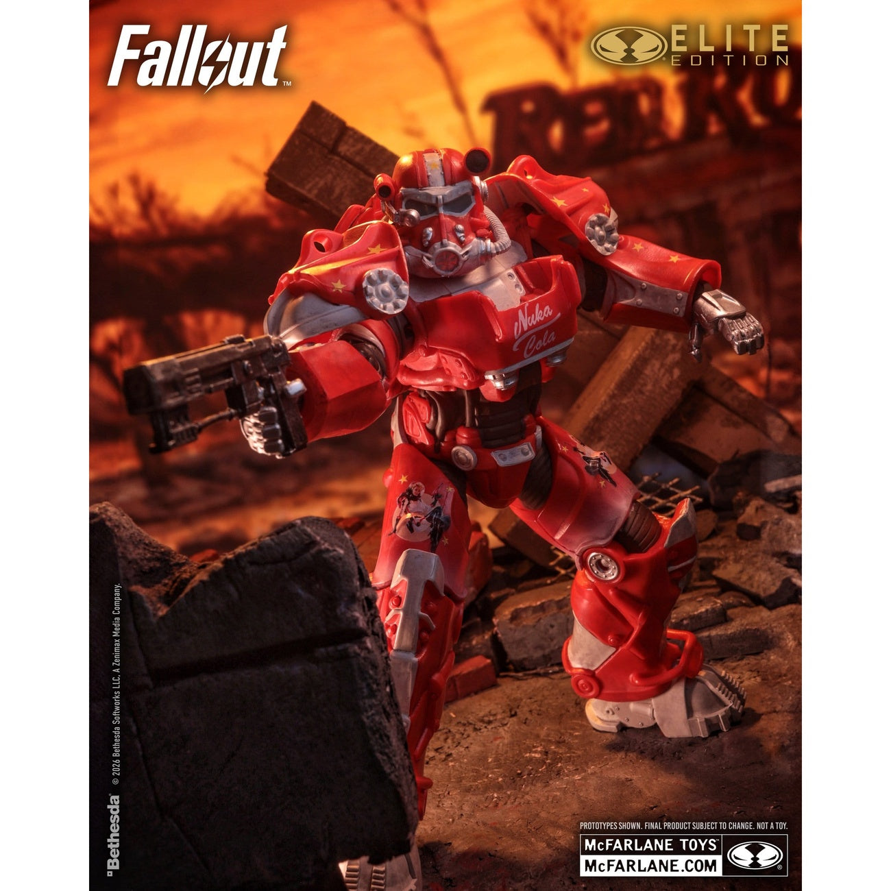 Produktbild Fallout McFarlane Elite Edition Actionfigur Fallout 76 Nuka Cola T-60 (Gold Label) 19 cm