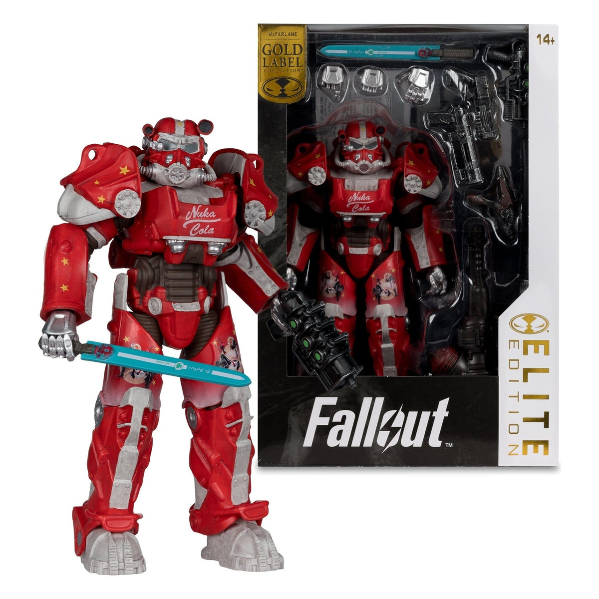 Produktbild Fallout McFarlane Elite Edition Actionfigur Fallout 76 Nuka Cola T-60 (Gold Label) 19 cm