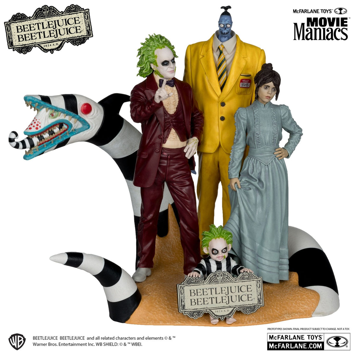 Produktbild Beetlejuice Beetlejuice Movie Maniacs PVC-statyer 4-pack 15 cm
