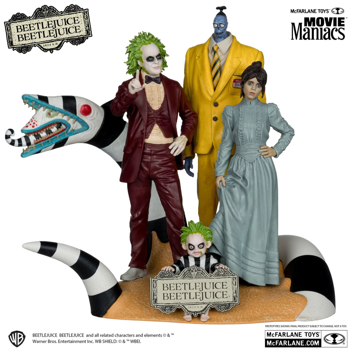 Produktbild Beetlejuice Beetlejuice Movie Maniacs PVC-statyer 4-pack 15 cm