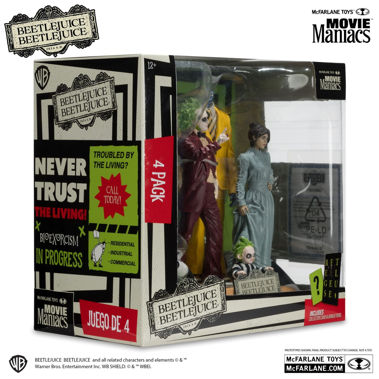 Produktbild Beetlejuice Beetlejuice Movie Maniacs PVC-statyer 4-pack 15 cm