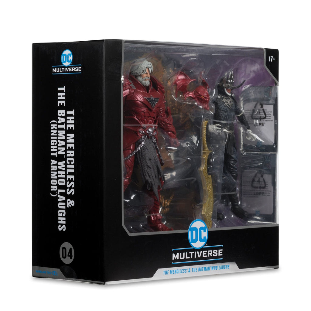 Produktbild DC Multiverse McFarlane Collector Edition Actionfigurer 2-pack nr 04 Batman Who Laughs (Knight Armor) & Merciless (Dark)