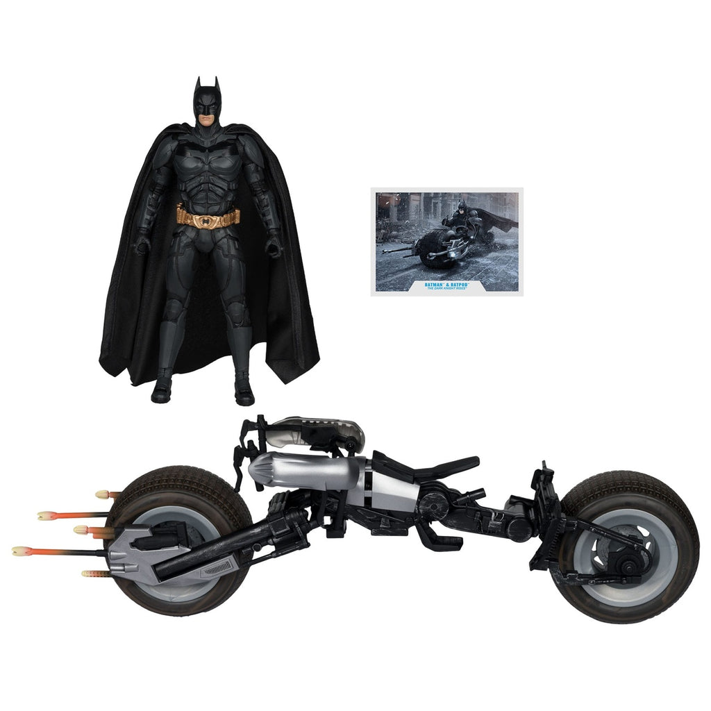 Produktbild The Dark Knight DC Multiverse actionfigur med fordon Batman & The Batpod 18 cm